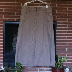 Dark Tan Long Khaki Maurices Skirt